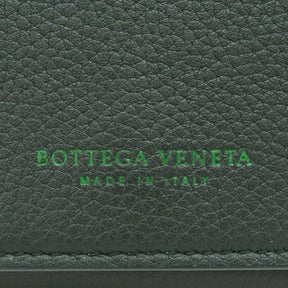 ボッテガヴェネタ BOTTEGA VENETA レザー 三つ折り財布 グリーン系 レザー 三つ折り財布 ゴールド金具 緑 コンパクトウォレット