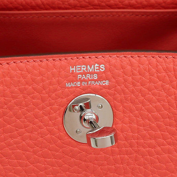 エルメス HERMES リンディ ミニ 20 ローズテキサス トリヨンクレマンス ショルダーバッグ シルバー金具