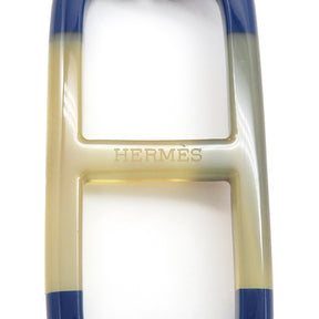 エルメス HERMES アマール H057018FL1G ブルーサフィール バッファローホーン レザー ネックレス ブラック金具