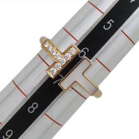 ティファニー Tiffany & Co Tワイヤー ピンクゴールドXパールホワイト K18PG ダイヤモンド マザーオブパール リング 指輪 T&Co. AU750