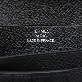 エルメス HERMES ベアンコンパクト ブラック ヴォーエプソン 二つ折り財布 シルバー金具 黒