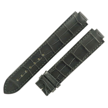カルティエ Cartier バロンブルーLM用 クロコバンド チャコール クロコダイル 腕時計パーツ 純正 クロコ 尾錠用 替え ベルト ストラップ 19ｍｍ 灰色