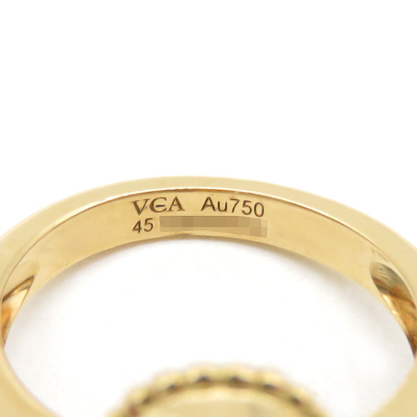 ヴァンクリーフアーペル Van Cleef & Arpels ヴィンテージ アルハンブラ VCARA41100 パールホワイト×イエローゴールド K18YG ダイヤモンド マザーオブパール #45(JP5) リング 指輪 Au750 18金