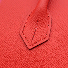 エルメス HERMES バーキン30 セリエ カザック 外縫い ルージュクー×ローズエクストリーム×ブルーザンジバル ヴォーエプソン ハンドバッグ シルバー金具 赤 ピンク 青