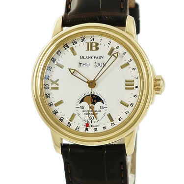 ブランパン BLANCPAIN レマン トリプルカレンダー ムーンフェイズ 2763-1418A-53B 自動巻き メンズ K18YG無垢 白 生産終了