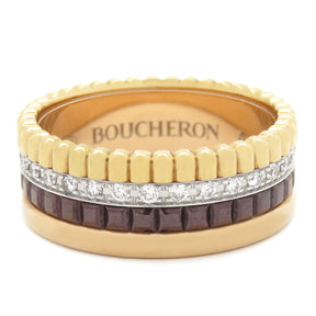 ブシュロン BOUCHERON キャトル クラシック スモール JRG00627 4カラー K18YG K18PG K18WG ブラウンPVD ダイヤモンド ＃T47(JP7) リング 指輪 750 7号