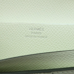 エルメス HERMES ベアンスフレ ヴェルソ ヴェールコミック×ヴェールフィズ ヴォーエプソン 長財布 シルバー金具 二つ折り財布 バイカラー 緑 薄緑