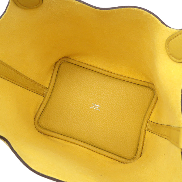 エルメス HERMES ピコタンロック PM サン トリヨンクレマンス ハンドバッグ シルバー金具 新品 未使用 黄色