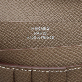 エルメス HERMES ベアンコンパクト エトゥープ ヴォーエプソン 二つ折り財布 シルバー金具 新品 未使用 グレージュ