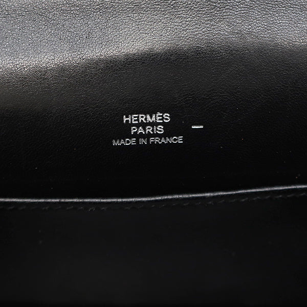 エルメス HERMES ポシェットケリー ブラック リザード ハンドバッグ シルバー金具 黒 ミニバッグ