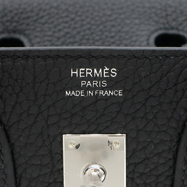 エルメス HERMES バーキン25 ブラック トゴ ハンドバッグ シルバー金具 新品 未使用 黒