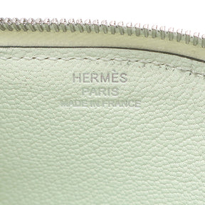 エルメス HERMES パドック ヴェールフィズ×マッシュルーム シェーブル コインケース シルバー金具 薄緑 白