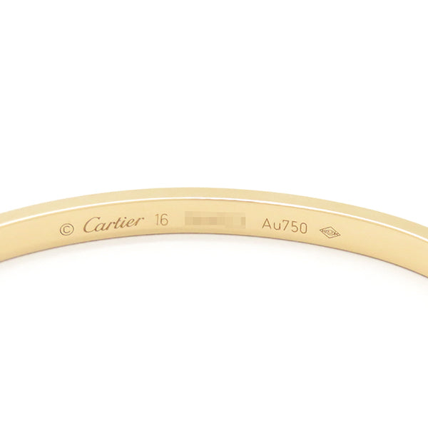 カルティエ Cartier LOVE ラブブレス SM B6047516 イエローゴールド K18YG #16 ブレスレット 750 18K 18金 バングル