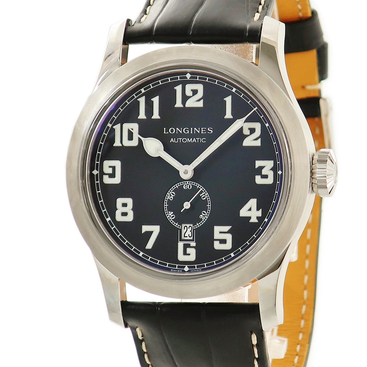 ロンジン LONGINES ヘリテージ ミリタリー L2.811.4.53.0 自動巻き メンズ 未使用 黒 アラビア 復刻