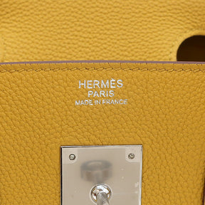 エルメス HERMES バーキン30 ジョーヌアンブル トゴ ハンドバッグ シルバー金具 黄色