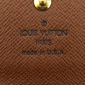 ルイヴィトン LOUIS VUITTON ポルトモネ ビエ カルトクレディ M61652 モノグラム モノグラムキャンバス 二つ折り財布 ゴールド金具 茶 Wホック財布