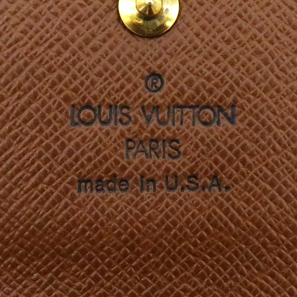 ルイヴィトン LOUIS VUITTON ポルトモネ ビエ カルトクレディ M61652 モノグラム モノグラムキャンバス 二つ折り財布 ゴールド金具 茶 Wホック財布