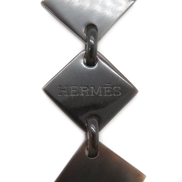 エルメス HERMES レナ LENA ブラウン×シルバー バッファローホーン シルバー925 ネックレス 茶