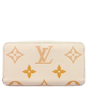 ルイヴィトン LOUIS VUITTON ジッピーウォレット M80402 クレームサフラン モノグラムアンプラント 長財布 ゴールド金具 ラウンドファスナー グラデーション