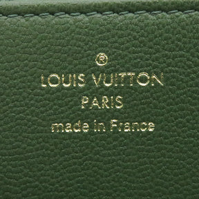 ルイヴィトン LOUIS VUITTON ジッピー ウォレット M82642 ネイビーブルー×グリーン ラムスキン 長財布 ゴールド金具 ラウンドファスナー 紺 緑