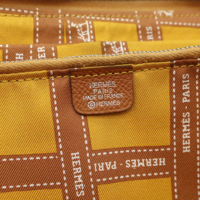 エルメス HERMES アザップロング シルクイン ゴールド ヴォーエプソン 長財布 シルバー金具 茶 ラウンドファスナー