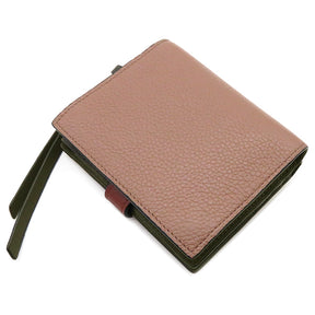 ロエベ LOEWE コンパクト ジップウォレット C660Z41X01 ピンク系 ソフトグレインカーフ 二つ折り財布 ゴールド金具 マルチカラー