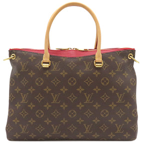 ルイヴィトン LOUIS VUITTON パラス M41175 モノグラム×スリーズ モノグラムキャンバス 2WAYバッグ ゴールド金具 茶 赤 ハンドバッグ