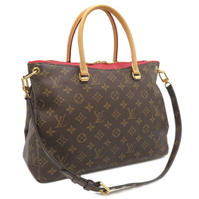 ルイヴィトン LOUIS VUITTON パラス M41175 モノグラム×スリーズ モノグラムキャンバス 2WAYバッグ ゴールド金具 茶 赤 ハンドバッグ