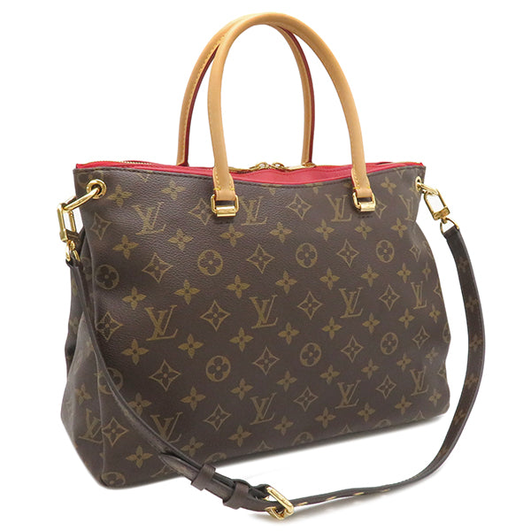 ルイヴィトン LOUIS VUITTON パラス M41175 モノグラム×スリーズ モノグラムキャンバス 2WAYバッグ ゴールド金具 茶 赤 ハンドバッグ