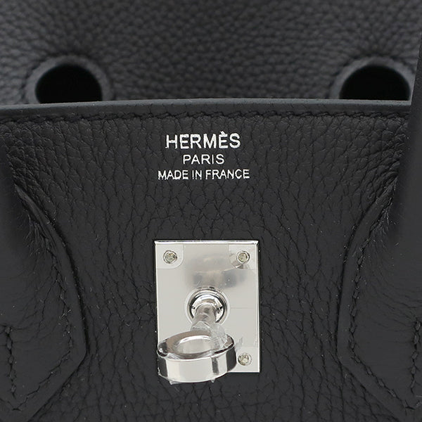 エルメス HERMES バーキン25 ブラック トゴ ハンドバッグ シルバー金具 新品 未使用 黒