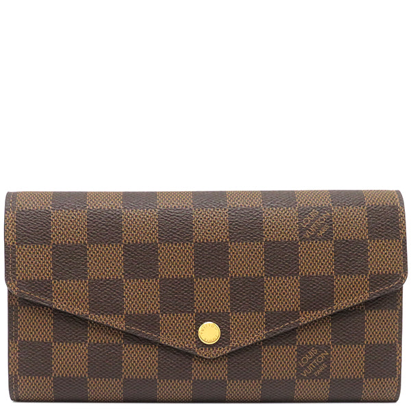 ルイヴィトン LOUIS VUITTON ポルトフォイユ サラ N63209 ダミエ ダミエキャンバス 長財布 ゴールド金具 茶 二つ折り財布