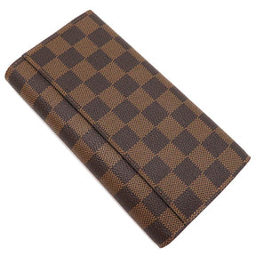 ルイヴィトン LOUIS VUITTON ポルトフォイユ サラ N63209 ダミエ ダミエキャンバス 長財布 ゴールド金具 茶 二つ折り財布