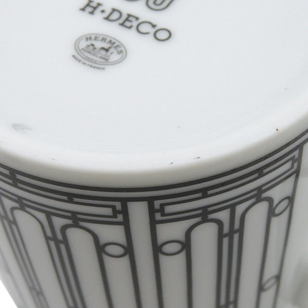 エルメス HERMES H DECO アッシュデコ マグカップ ペア 300ml  37135P  ホワイトXブラック 磁器 食器 新品 未使用 Hデコ 黒 白 2個セット