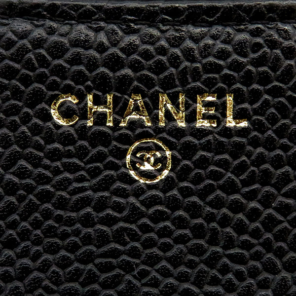 シャネル CHANEL クラシック スモール フラップ ウォレット AP0231 ブラック キャビアスキン 三つ折り財布 ゴールド金具 黒 コンパクトウォレット