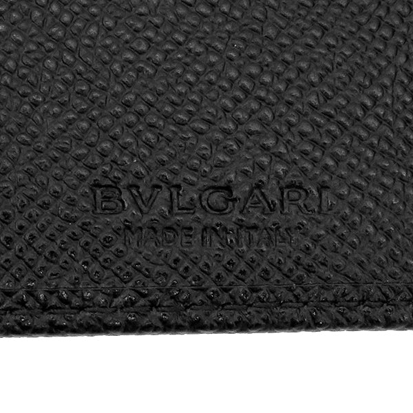 ブルガリ BVLGARI ブルガリ マン 二つ折り財布 30396 ブラック グレインカーフレザー 二つ折り財布 シルバー金具 黒 ロイヤルブルー コンパクトウォレット