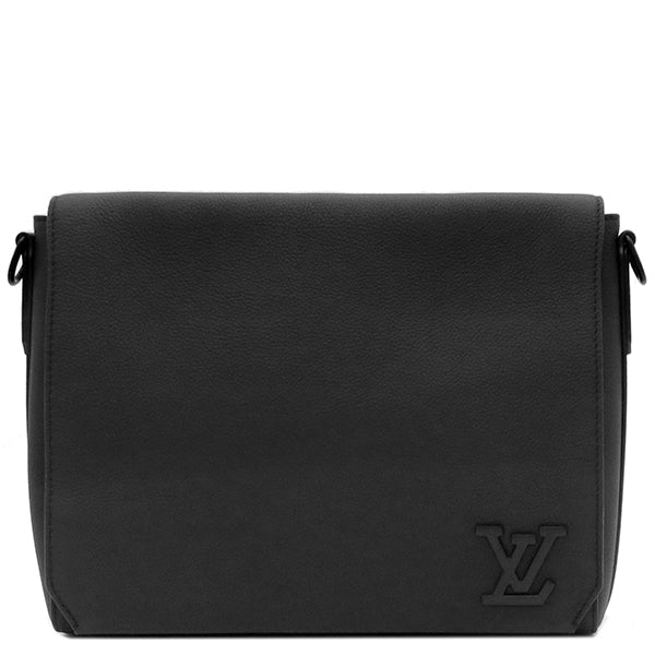 ルイヴィトン LOUIS VUITTON テイクオフ メッセンジャー M57080 ノワール グレインレザー ショルダーバッグ マットブラッ