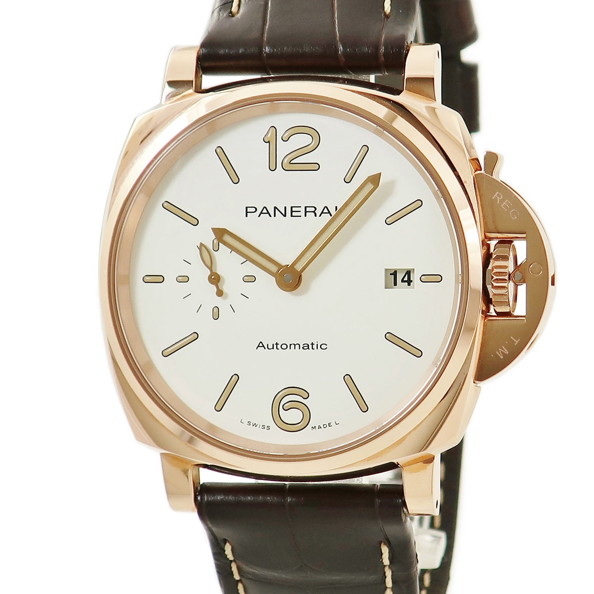 パネライ PANERAI ルミノール ドゥエ PAM01042 自動巻き メンズ W番 K18RG無垢 白 バー ラビア スモセコ