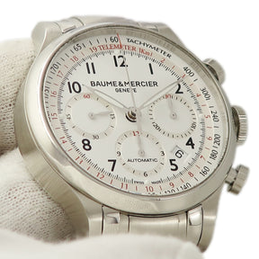 ボーム&メルシエ BAUME&MERCIER ケープランド クロノグラフ MOA10061 自動巻き メンズ 白 赤 アラビア