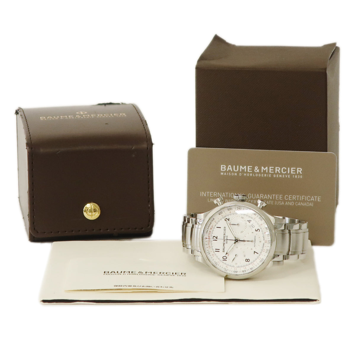 ボーム&メルシエ BAUME&MERCIER ケープランド クロノグラフ MOA10061 自動巻き メンズ 白 赤 アラビア