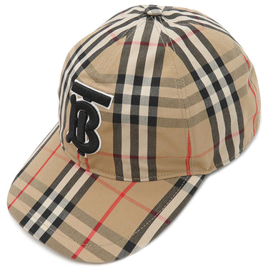 バーバリー BURBERRY TBロゴ ベースボール キャップ 8038504 ベージュ コットン M キャップ シルバー金具 ノバチェック