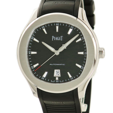 ピアジェ PIAGET POLO ポロ デイト ウォッチ G0A47014 自動巻き メンズ 黒 バー スーパールミノバ 水平ギヨシェ