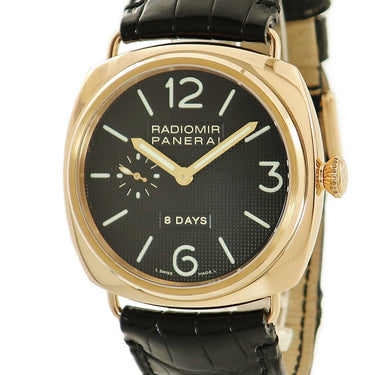 パネライ PANERAI ラジオミール 8デイズ PAM00197 G***/200 手巻き メンズ G番 K18PG無垢 黒 バー アラビア スモセコ