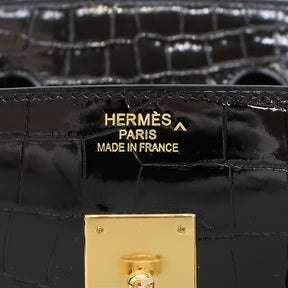 エルメス HERMES バーキン 35 ブラック ポロサス ハンドバッグ ゴールド金具 新品 未使用 黒 クロコ