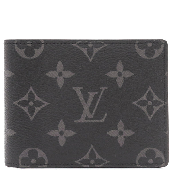 ルイヴィトン LOUIS VUITTON ポルトフォイユ スレンダー M62294 モノグラム エクリプス モノグラムエクリプスキャンバス 二つ折り財布 黒 グレー 札入れ