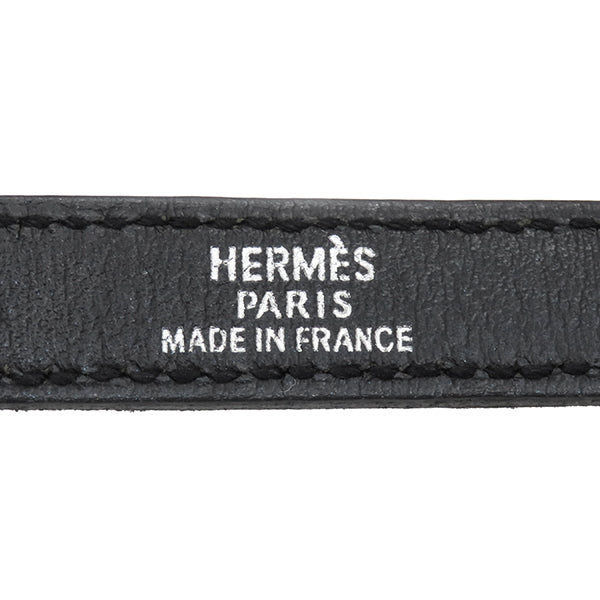 エルメス HERMES ケリードゥブルトゥール ブラック レザー メタル ブレスレット シルバー金具 黒