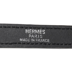 エルメス HERMES ケリードゥブルトゥール ブラック レザー メタル ブレスレット シルバー金具 黒