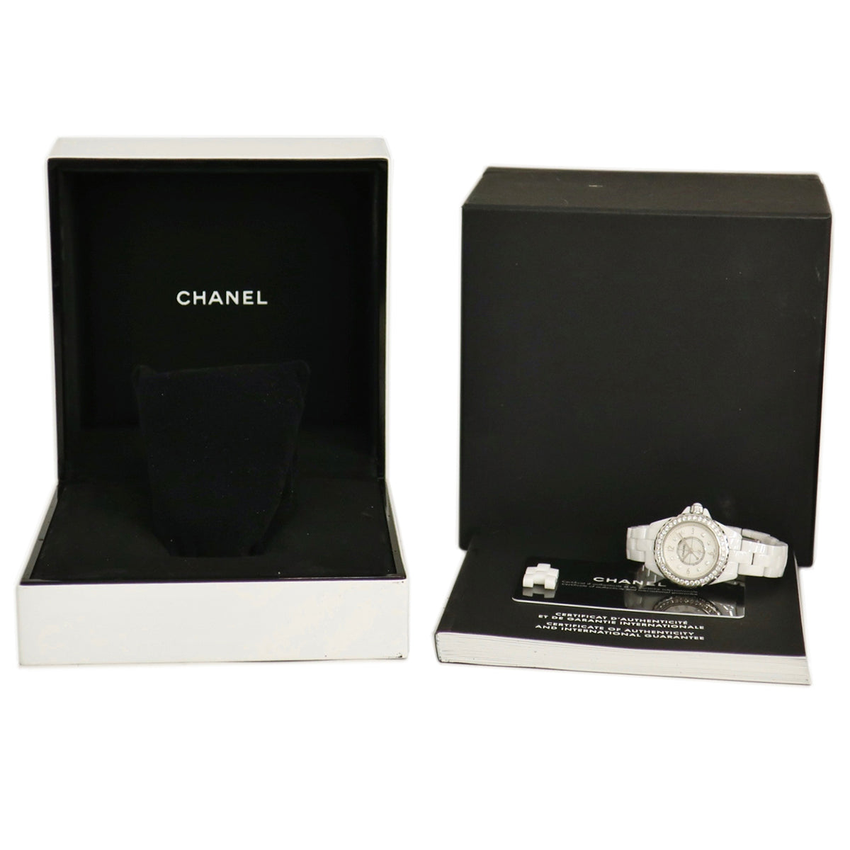 シャネル CHANEL J12 H2572 クオーツ レディース 白 純正8Pダイヤ シェル