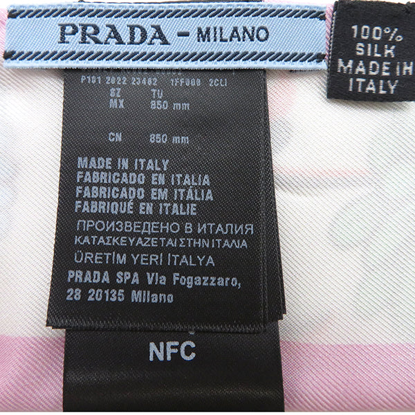 プラダ PRADA プリントツイル スカーフ 1FF008_2CLI_F0009 ホワイト シルク スカーフ デイジー 花柄