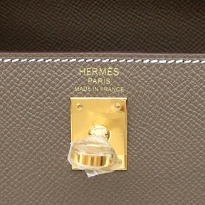 エルメス HERMES ケリー25 外縫い エトゥープ ヴォーエプソン 2WAYバッグ ゴールド金具 新品 未使用 グレージュ ショルダー