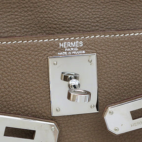 エルメス HERMES ケリー28 内縫い エトゥープ トリヨンクレマンス 2WAYバッグ シルバー金具 グレージュ ショルダー